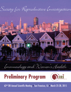 Preliminary Program - Society for Reproductive Investigation