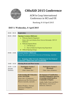 CHIuXiD 2015 Conference