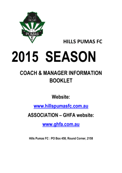 2015 Coaches & Managers Information booklet