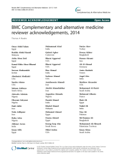 BMC Complementary and alternative medicine