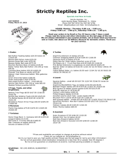 Strictly Reptiles Inc.