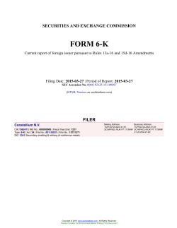 Constellium N.V. Form 6-K Current Report Filed 2015-03-27