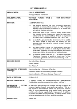 Proposal for Investment in Troubled Families Phase 2