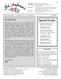 April 2015 Newsletter - St. Andrews United Methodist Church in OKC