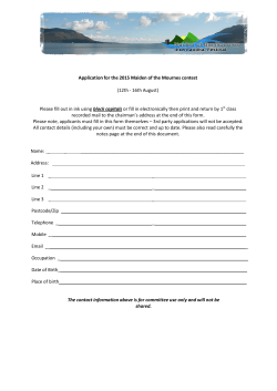 Application for the 2015 Maiden of the Mournes contest (12th