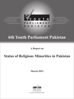 Report Status of Religious Minorities in Pakistan 180315