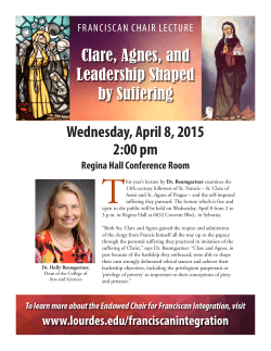 Clare, Agnes, and Leadership Shaped by Suffering Wednesday