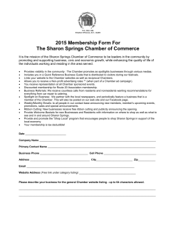 2015 Membership Form For The Sharon Springs Chamber of