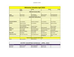 April Ministries Schedule