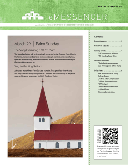 March 29 | Palm Sunday - Friendswood United Methodist Church