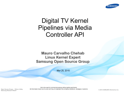 Digital TV Kernel Pipelines via Media Controller API