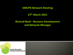 Slides for the Network Meeting