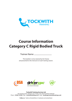 C Learner Booklet - Tockwith Training