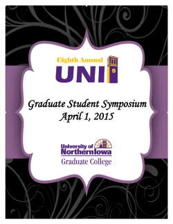 Graduate Student Symposium April 1, 2015 Poster Presentations