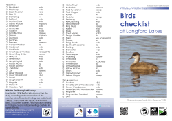 Langford Lakes Bird Species List