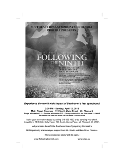 "Following the Ninth" flier - Southeast Iowa Symphony Orchestra