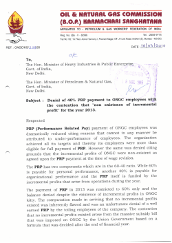 Denial of 4O% PRP payment to ONGC employees