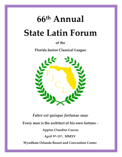 State Forum Program - Florida Junior Classical League