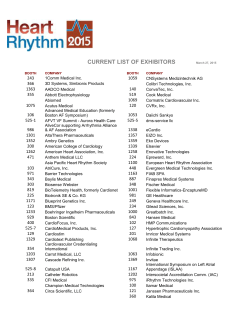 CURRENT LIST OF EXHIBITORS