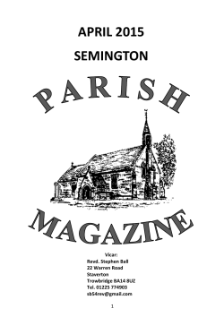 April 2015 Semington Parish Magazine