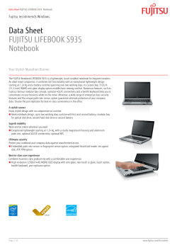 Data Sheet FUJITSU LIFEBOOK S935 Notebook