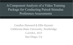 A Component Analysis of a Video Training Package - K-Lab