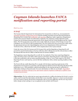 Cayman Islands launches FATCA notification and reporting