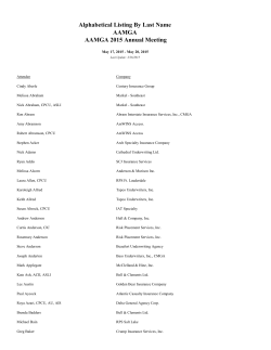 PDF AAMGA 2015 Annual Meeting Attendee List by Name 3/20/15