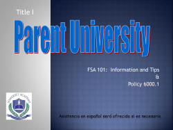 FSA/FCAT/Policy 6000.1 Parent University