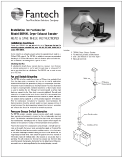 Fantech DBF4XL Installation Manual