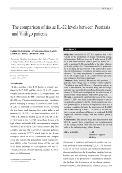 The comparison of tissue IL-22 levels between Psoriasis and Vitiligo patients