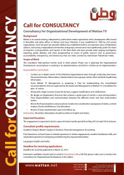Y Call for CONSULTANCY
