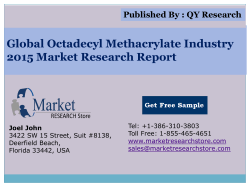 Global Octadecyl Methacrylate Industry 2015 Market Outlook Production Trend Opportunity