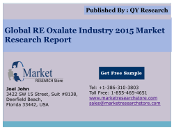 Global RE oxalate Industry 2015 Market Outlook Production Trend Opportunity