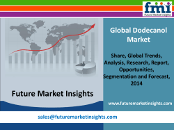 Dodecanol Market - Global Industry Analysis and Opportunity Assessment 2015