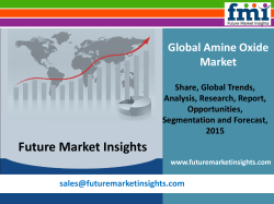 Amine Oxide Market - Global Industry Analysis and Opportunity Assessment 2015
