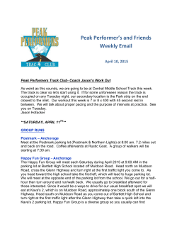 Peak Performer`s and Friends Weekly Email