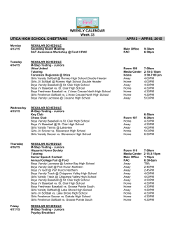 WEEKLY CALENDAR