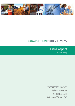 Competition Policy Review Final Report, March 2015