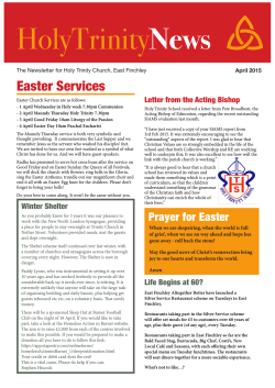 April 2015 Newsletter - Holy Trinity East Finchley
