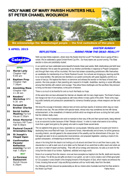 Weekly Bulletin - holy name of mary parish hunters hill