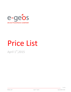 Price List - e-GEOS