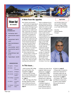 Newsletter - Tampa Bay Technical High School