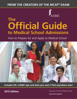 The Official Guide to Medical School Admissions 2015-16