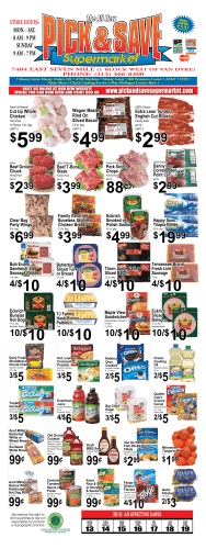 To View Our Weekly Ad - Pick & Save Supermarket