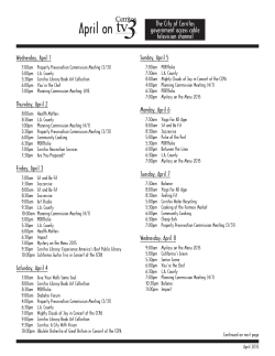 Current Program Schedule