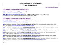 American Board Of Dermatology MOC Resource List
