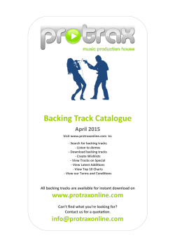 Backing Track Catalogue April 2015