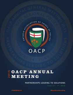 PEEL REGIONAL POLICE OACP AnnuAl Meeting