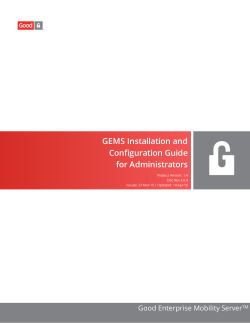 GEMS Installation and Configuration Guide
